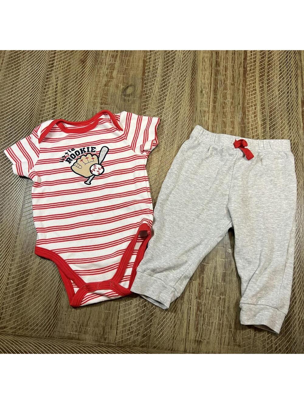 Baby Boy Little Me Baseball Matching Short sleeve outfit set - 12 M